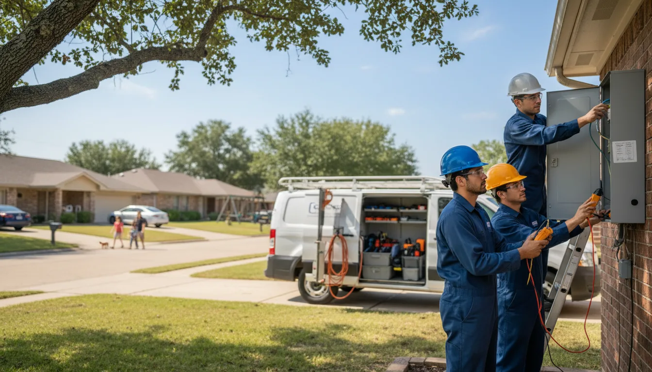 Certified electrician providing emergency electrical services in Romayor, TX